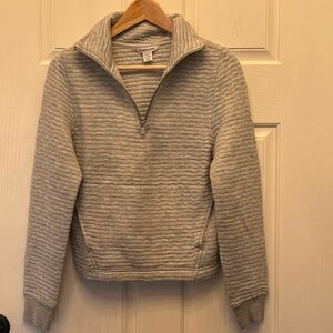 Athleta Gray Quarter-Zip Sweatshirt